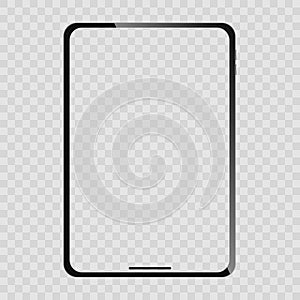 Transparent Black Tablet Computer Vector Illustration