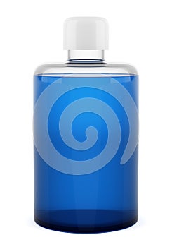 Transparent blank shampoo bottle isolated on white