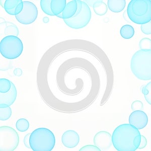 Transparent Blue Bubble Frame on White Background - AI Generated