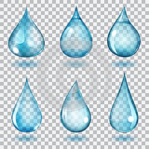 Transparent blue drops