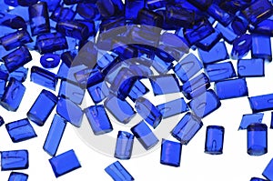 Transparent blue polymer resin