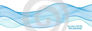 Transparent bluish waves on white. Subtle vector graphics photo