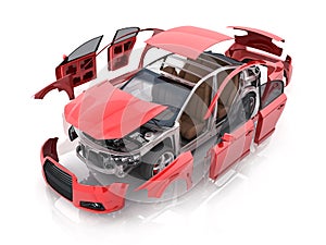 Transparent body car and interior parts photo