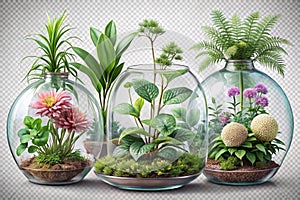 Transparent Botanical Illustrations for Digital Compositions