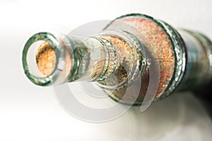 Transparent bottle with cork stopper