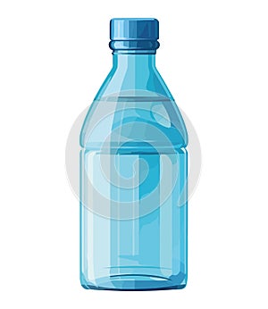 Transparent bottle holds refreshing purified water