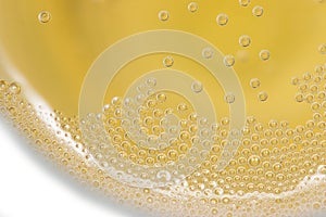 Transparent champagne bubbles as background