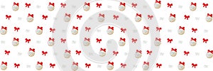 Transparent Christmas banner. Medallions with a red bow