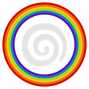 Transparent circular rainbow round frame