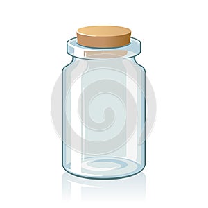 Transparent clear bottle cork stopper isolated vector illustration