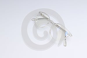 Transparent clear glasses on isolated white background