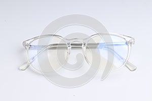 Transparent clear glasses on isolated white background