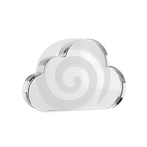 Transparent Cloud Shape on Black Background Representing Data Storage Solutions