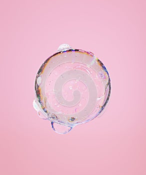 Transparent colorful magical bubble. 3d render, 3d illustration.
