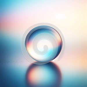 Transparent crystal ball, glass sphere or water drop. Isolated in background. AI generated