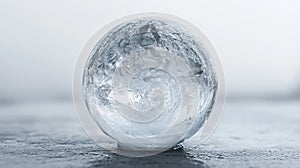 Transparent Crystal Ball on Ice