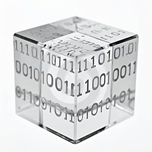 Abstract Technology Concept Binary Data Cube