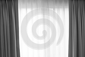 Transparent curtain on window