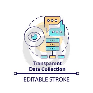 Transparent data collection concept icon photo
