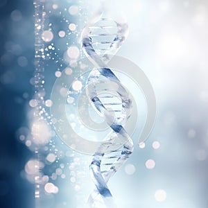 Transparent DNA helix with reflections