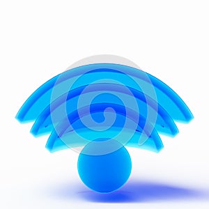 Transparent electric radio wave icon