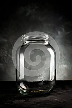 a transparent empty jar