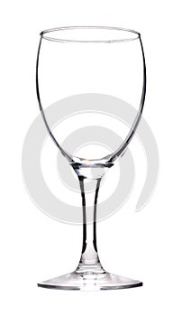 Transparent empty wine glass
