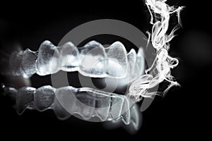 Transparent ferule retainer teeth alignment