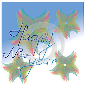 Transparent flower background vector illustration happy new year design