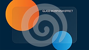 Transparent frame glassmorphism or frosted glass. Trendy glassmorphism effect