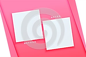 before and after transparent frame template with copy space