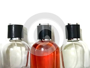 Transparent glass bottles