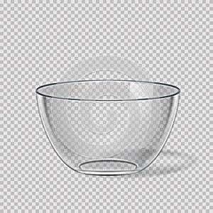 Transparent glass bowl on transparency background.