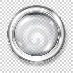 Transparent glass button