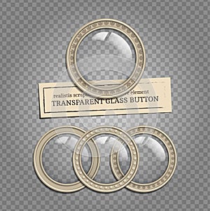 Transparent glass buttons
