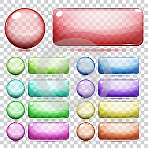 Transparent glass buttons