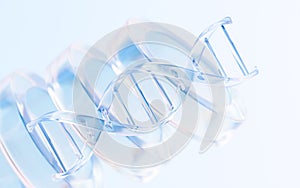 Transparent glass DNA structure, 3d rendering