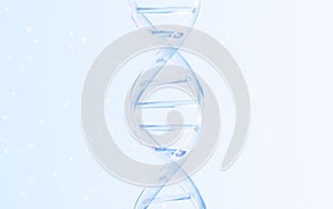 Transparent glass DNA structure, 3d rendering