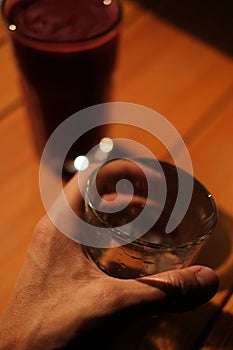 A cup of coffee in the hands. bar concept