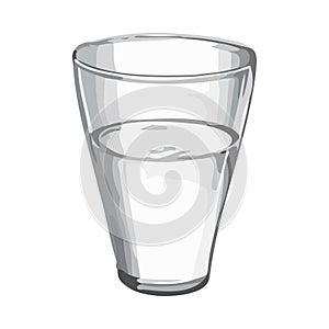 Transparent glass of purified water, freshness