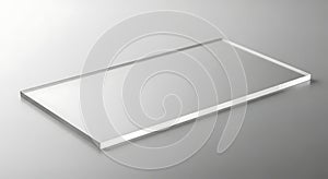 Transparent Glass Rectangle on a Gray Surface