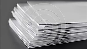 Stack of transparent glass sheets with subtle etched layers symbolizing hierarchical subcategories