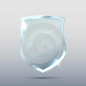 Transparent Glass Shield vector illustration