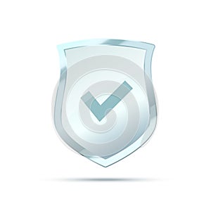 Transparent Glass Shield vector illustration