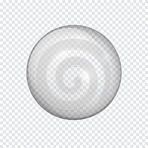 Transparent glass sphere with glares and highlights