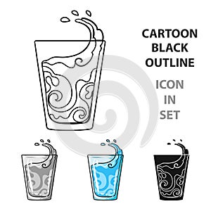 Transparent glass with water. Water to take my pills insulin for diabetics.Diabetes single icon in cartoon style vector