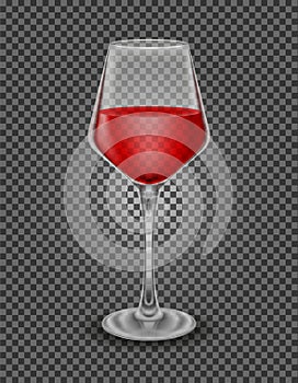 transparent glass for wine and low alcohol drinks vector illustration