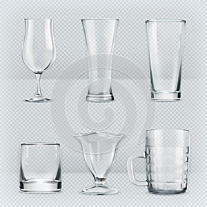 Transparent glasses goblets