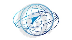 Transparent Globe Network: Interconnected Digital World, vector design Generative AI