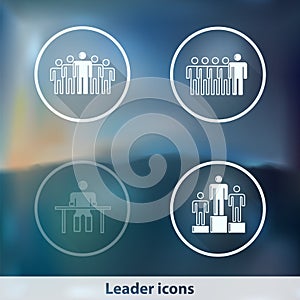 Transparent glowing ghost leader icons